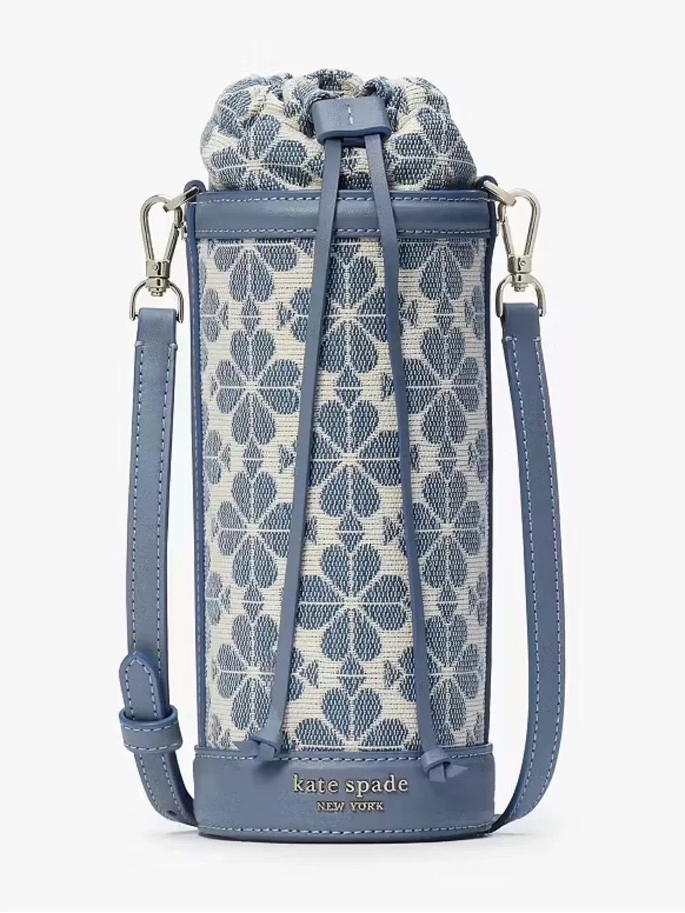 Kate Spade Spade Flower Jacquard Water Bottle Crossbody Holder Light Blue